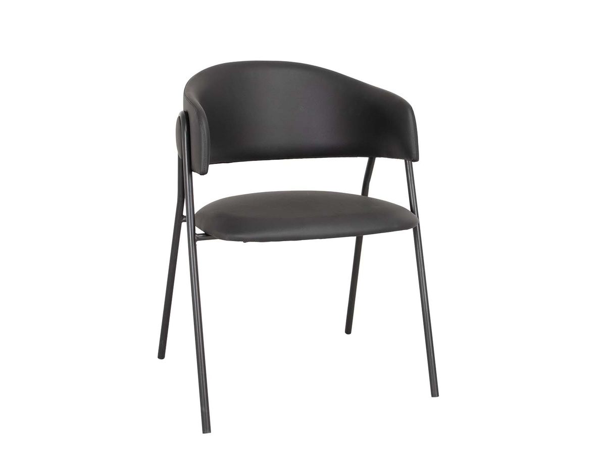 House of Sander Lina Dining Chair, Black Pu - Sett med 2 stk.