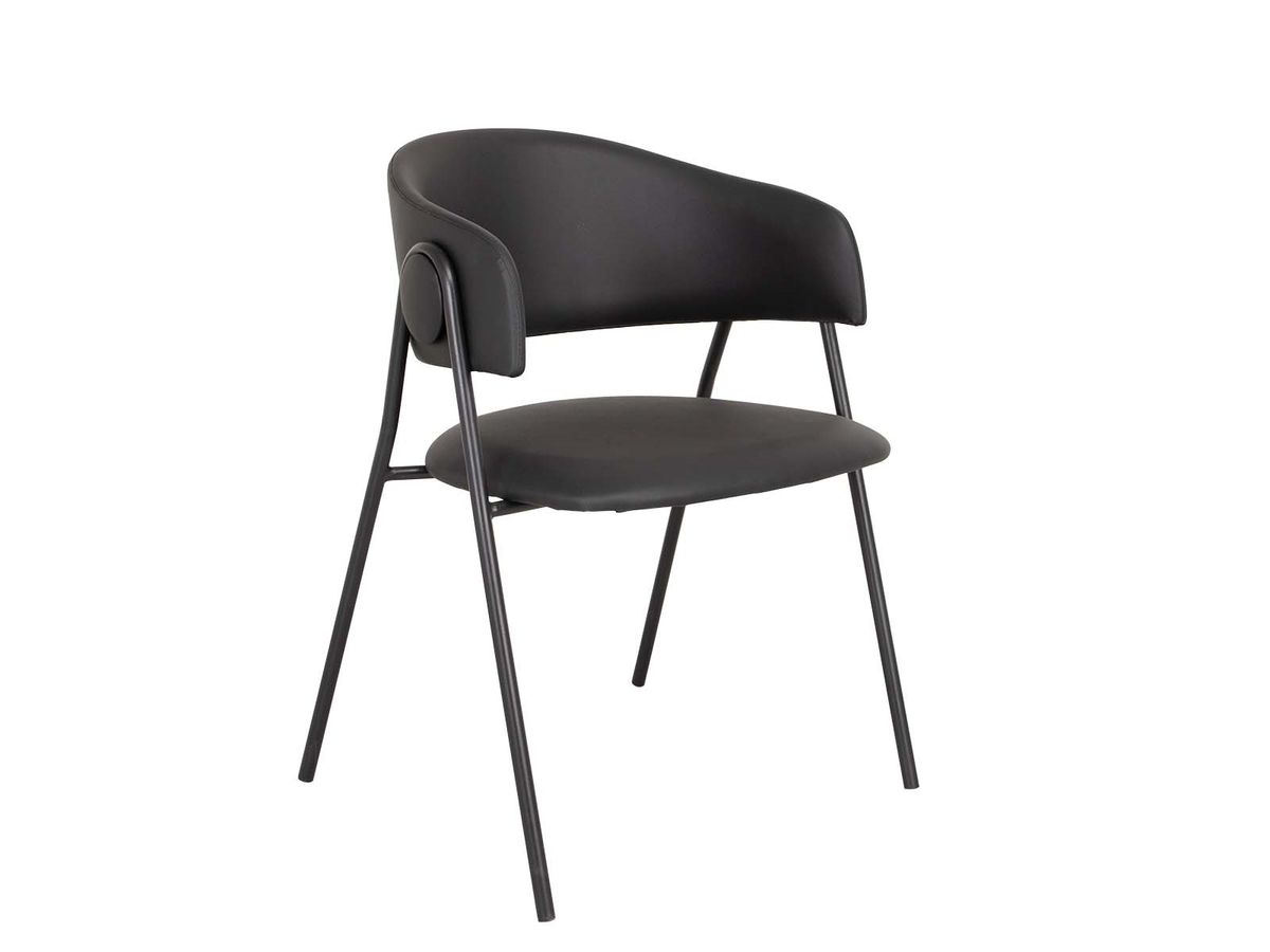 House of Sander Lina Dining Chair, Black Pu - Sett med 2 stk.