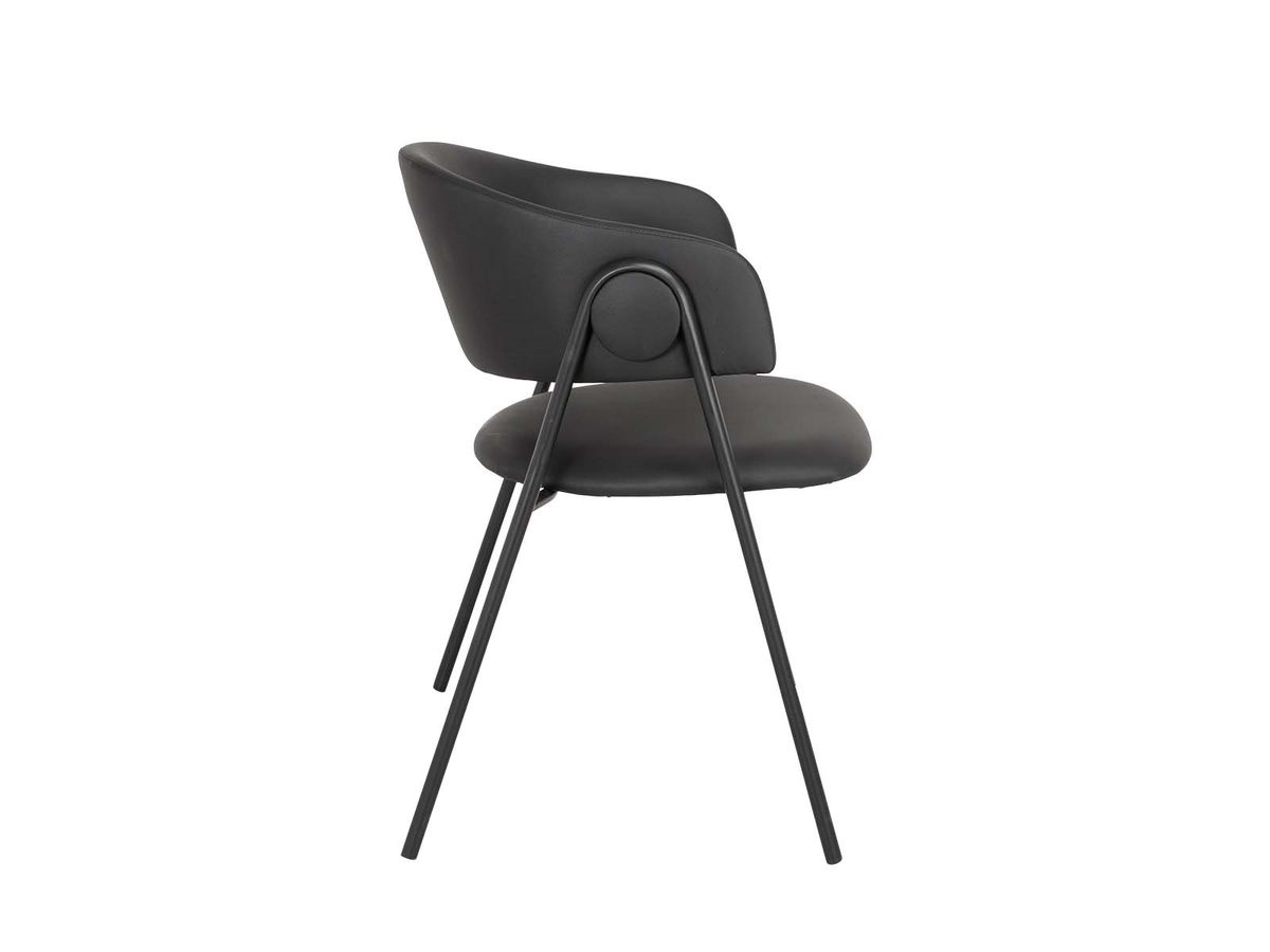 House of Sander Lina Dining Chair, Black Pu - Sett med 2 stk.