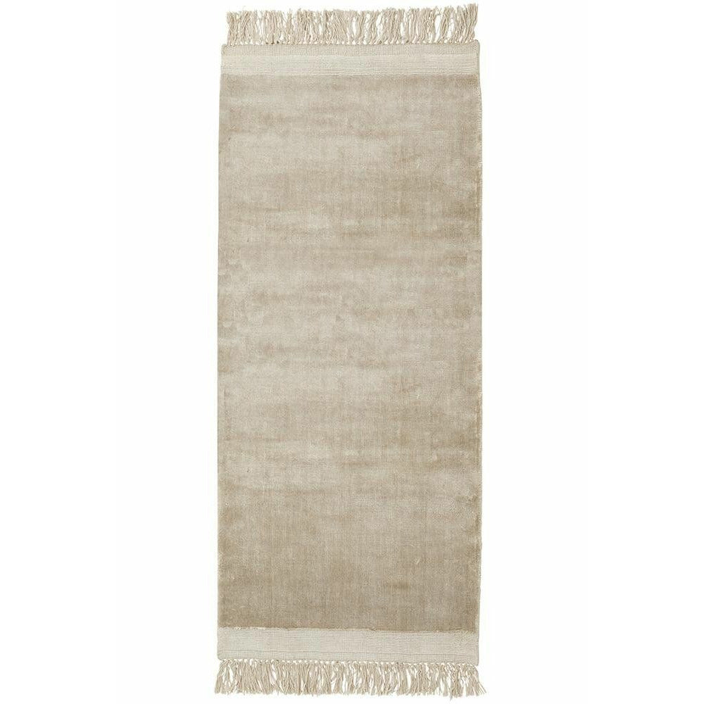 Nordal Filuca skinnende teppe med frynser - 75x200 - Beige