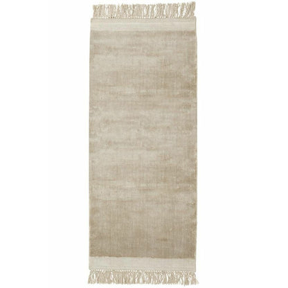 Nordal Filuca skinnende teppe med frynser - 75x200 - Beige