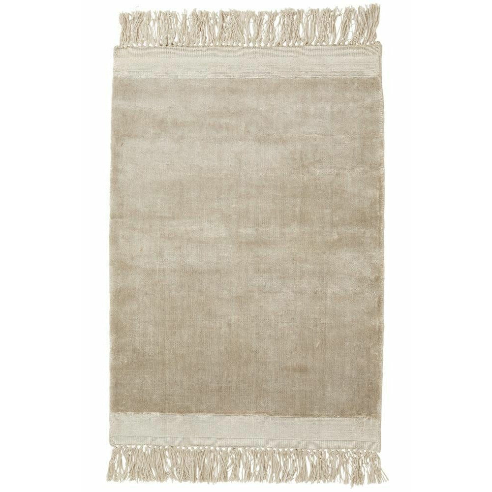 Nordal Filuca skinnende teppe med frynser - 200x290 - beige