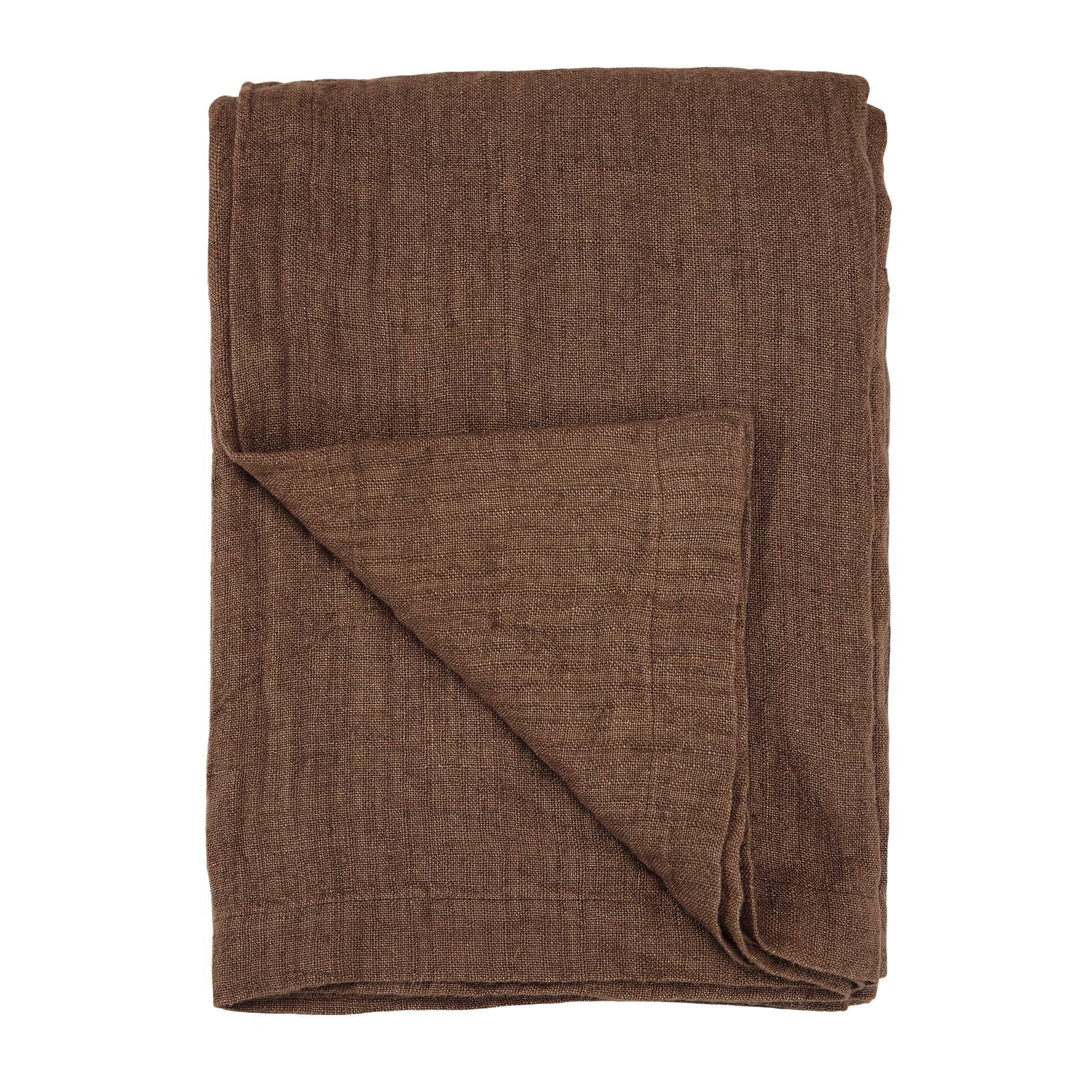 Cozy Living Luxury Rustikk sengeteppe i lin - EARTH*