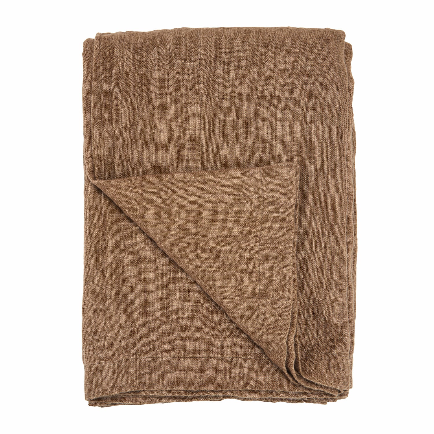 Cozy Living Luxury Rustikk sengeteppe i lin - EARTH*