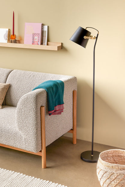 Hübsch arkitekt gulvlampe svart/messingfarge