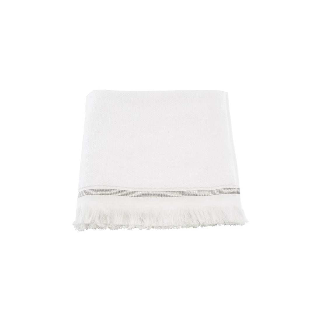 Meraki -håndkle, 70x140 cm, hvitt med grå striper