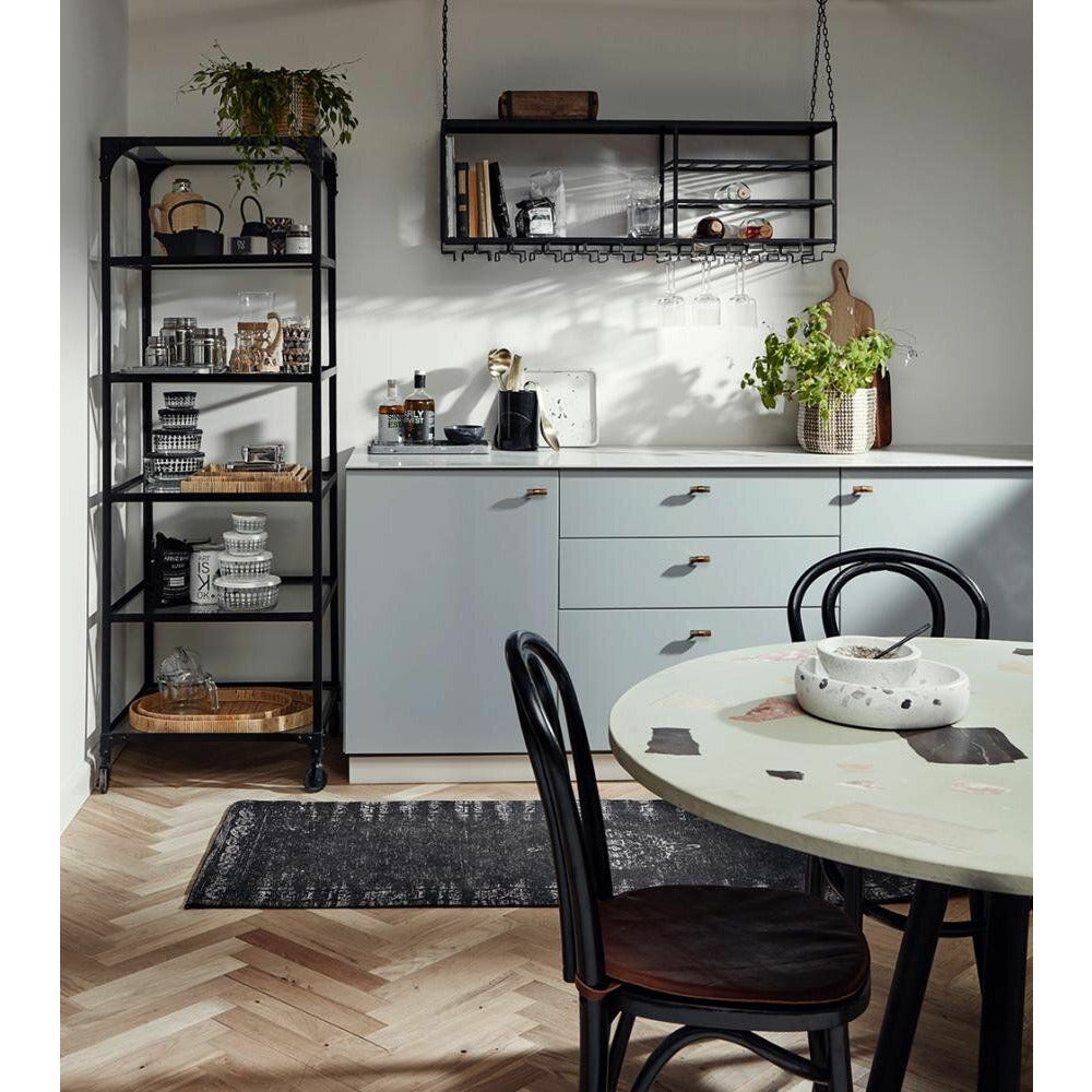 Nordal tak kjøkkenhylle i jern t/fjæring - 120x30 cm - svart