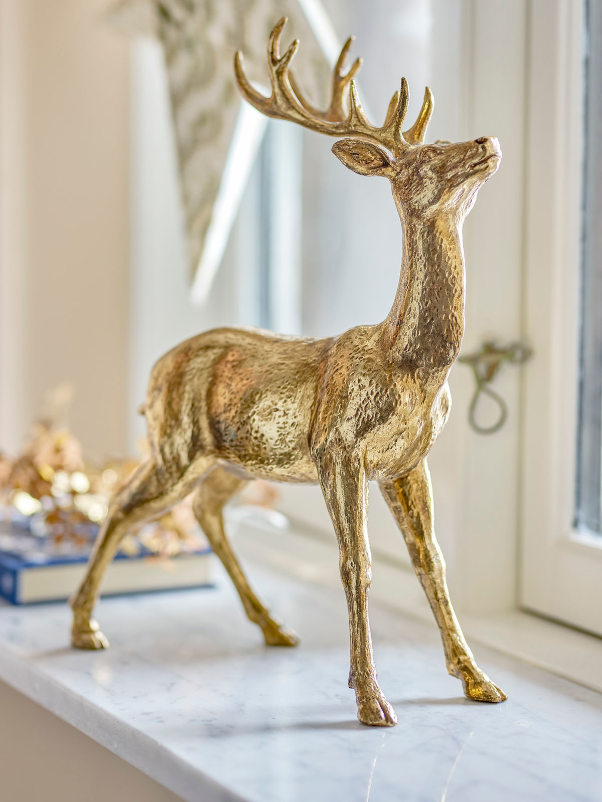 Bloomingville Keera Reindeer, Gold, Polyresin