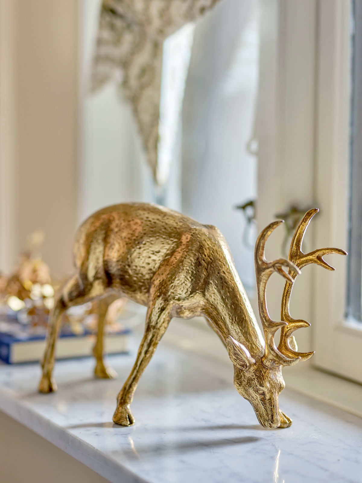 Bloomingville Keera Reindeer, Gold, Polyresin