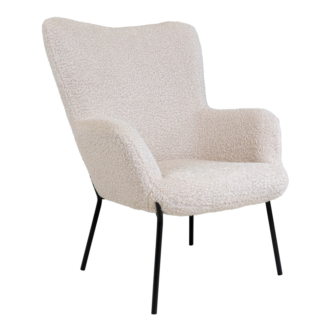 Glasgow Chair - Chair in White Artificial Lambskin with Black Ben - 1 - PCS