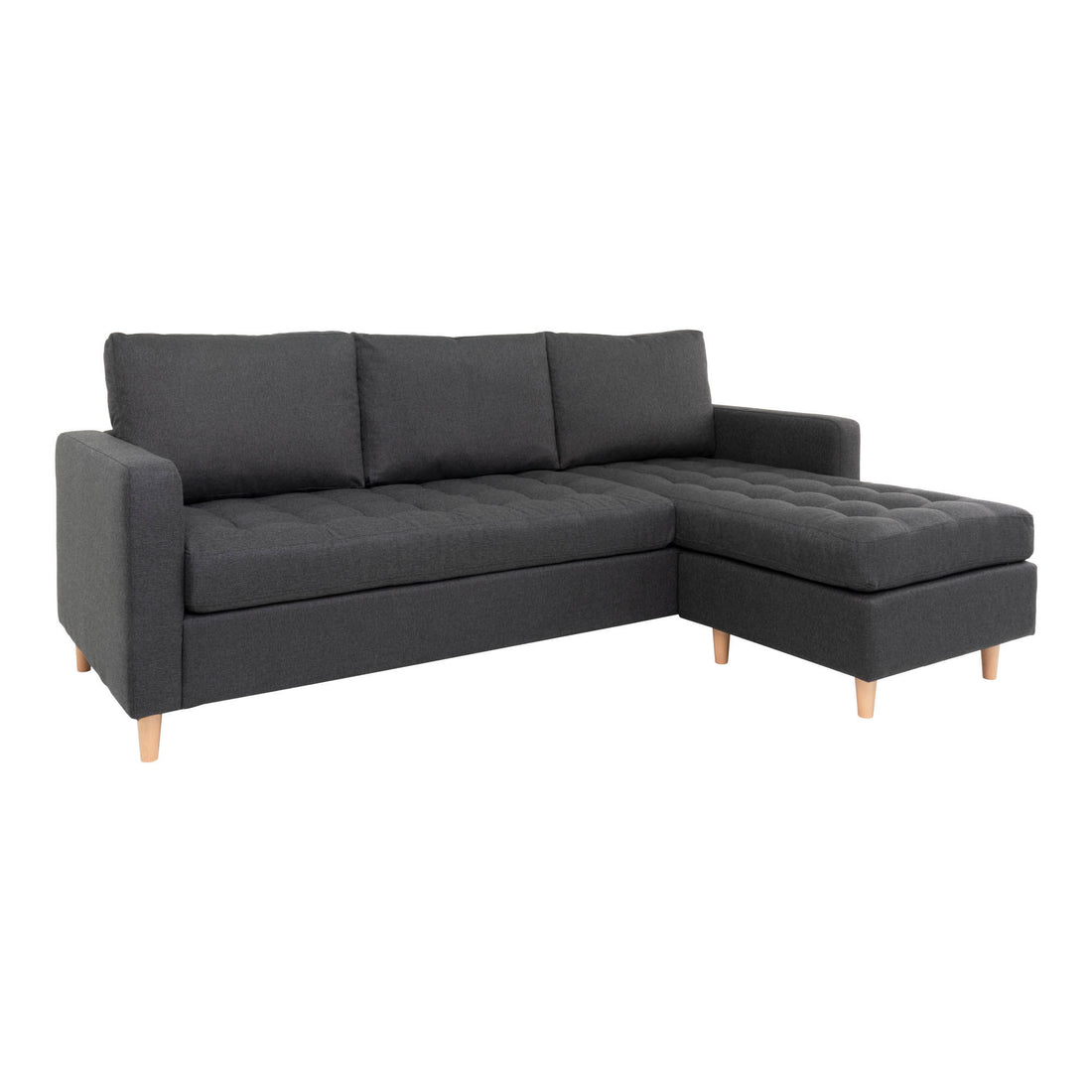 Florence Sofa - Sofa i mørk grå med natur treben, HN1002 - 1 - PCS