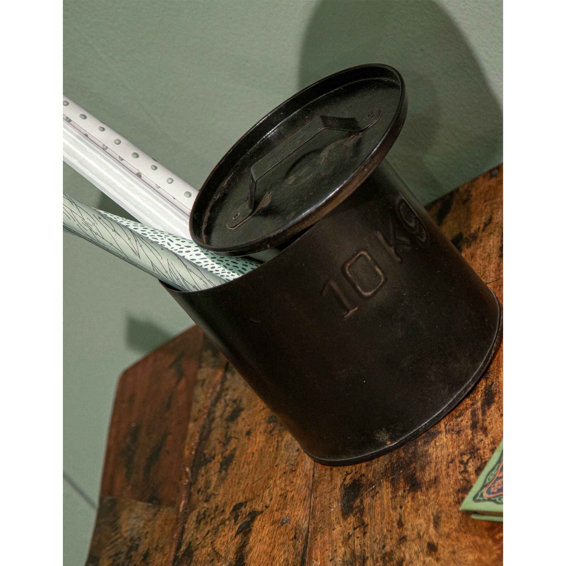 SJÆLSØ Nordic jernbøtte med lokk 10 kg, svart - sett med 2