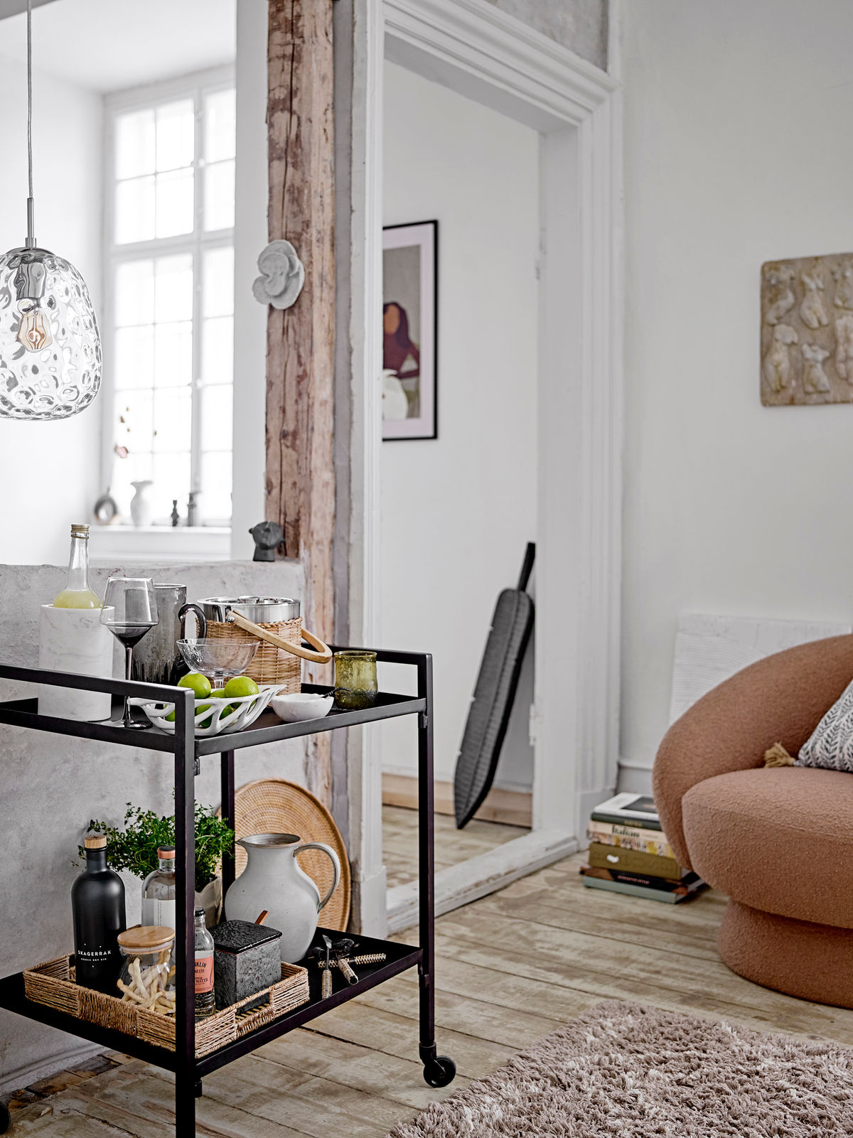 Bloomingville Yvette vinglass, grått, glass