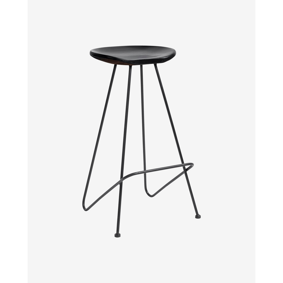 Barry Bar Stool in Wood - H73 cm - Svart