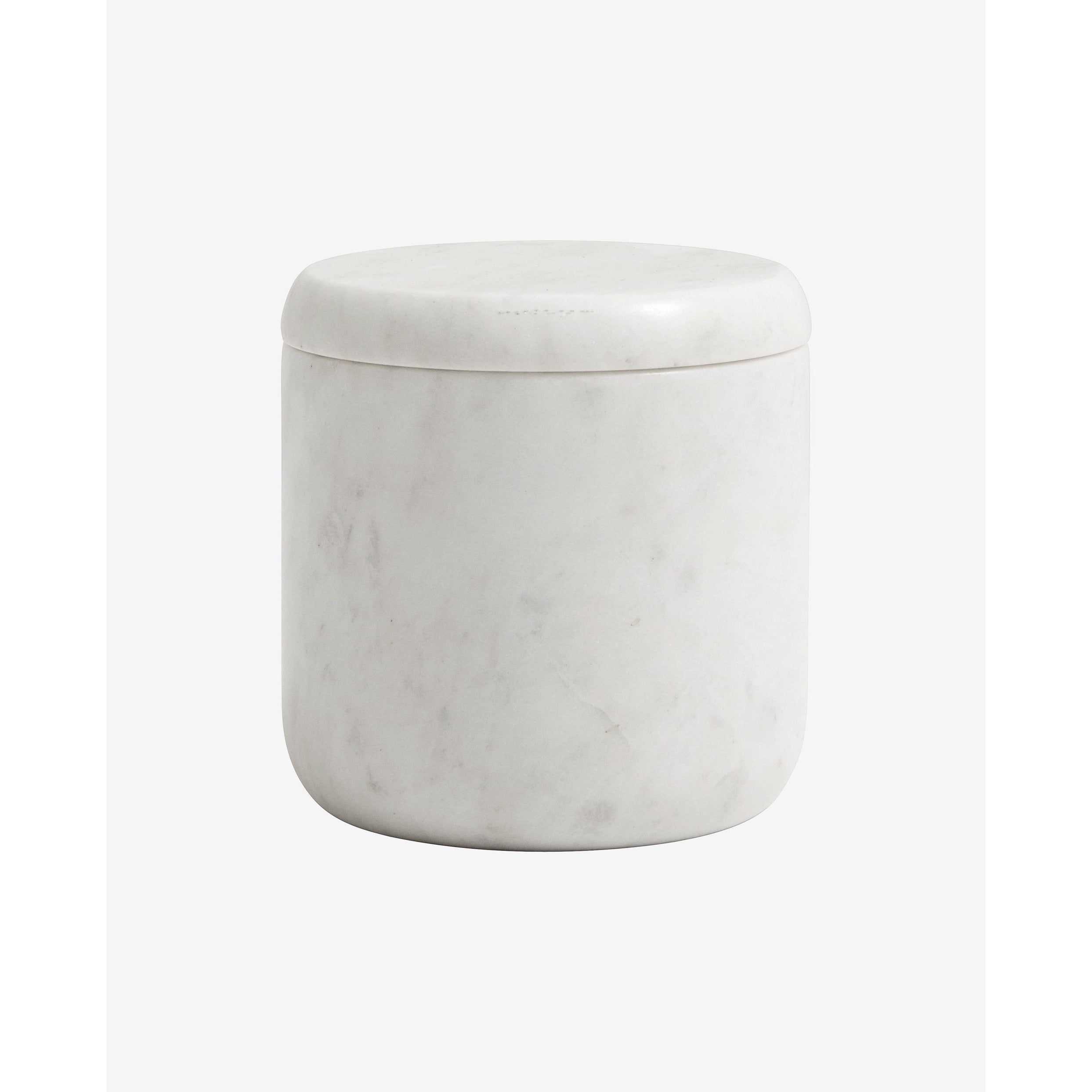 Marmor lagringskrukke i marmor - H10 cm - hvit
