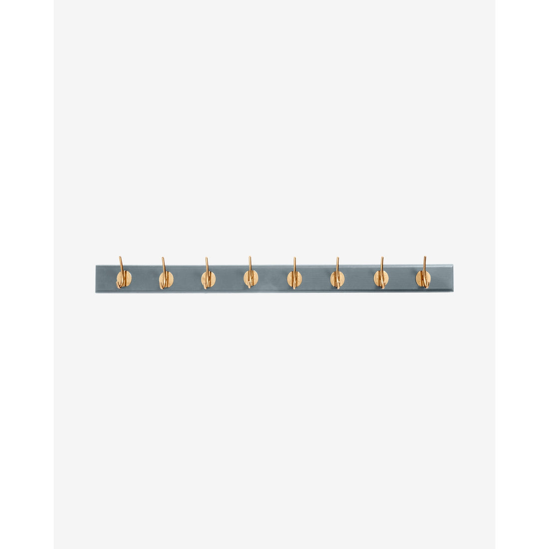 Edgy kroker i tre med 8 messingkroker - 90 cm - grå