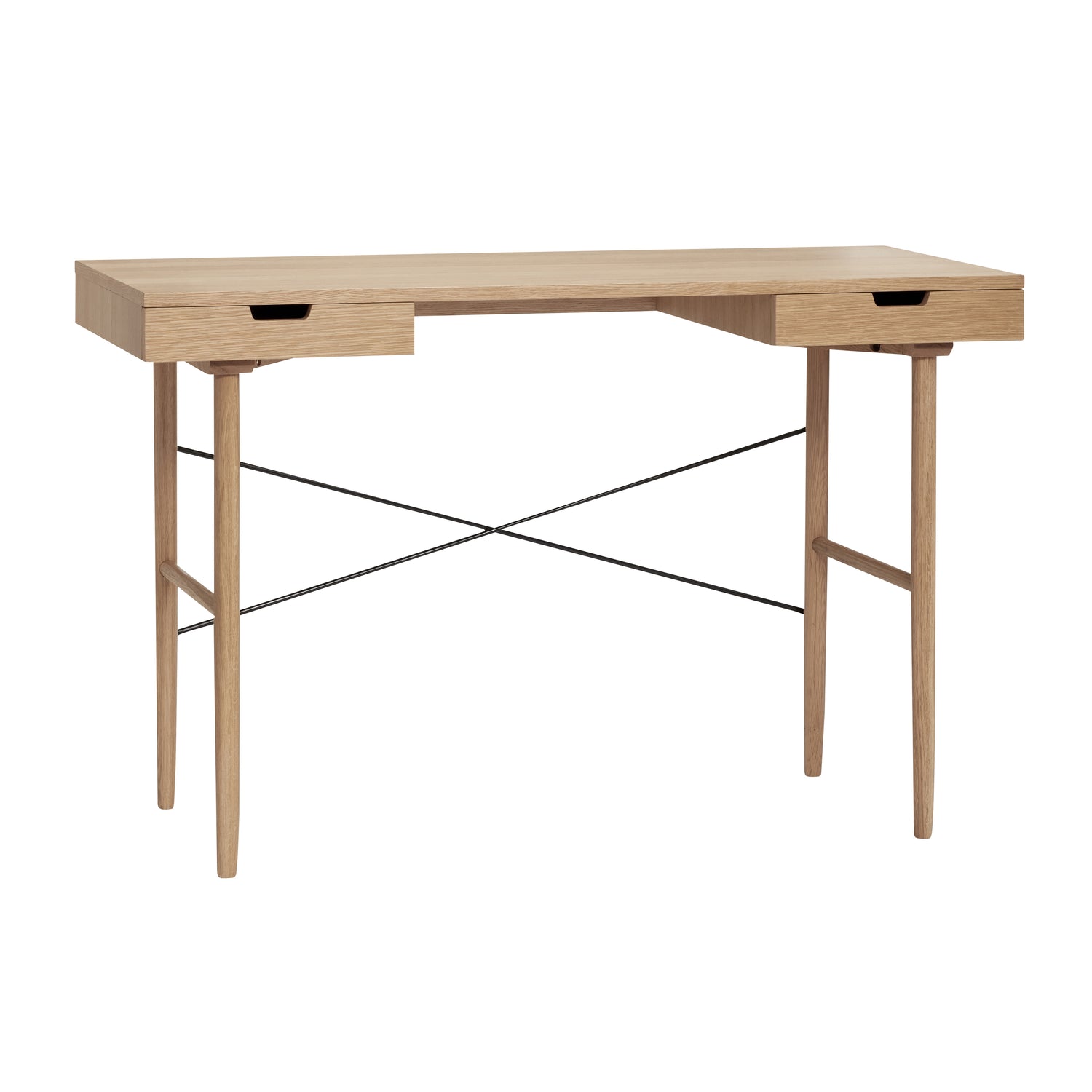 Hübsch - Skrivebord m/rum, egetræ, FSC, natur - 120x55xh77cm - Hübsch - DesignGaragen.dk