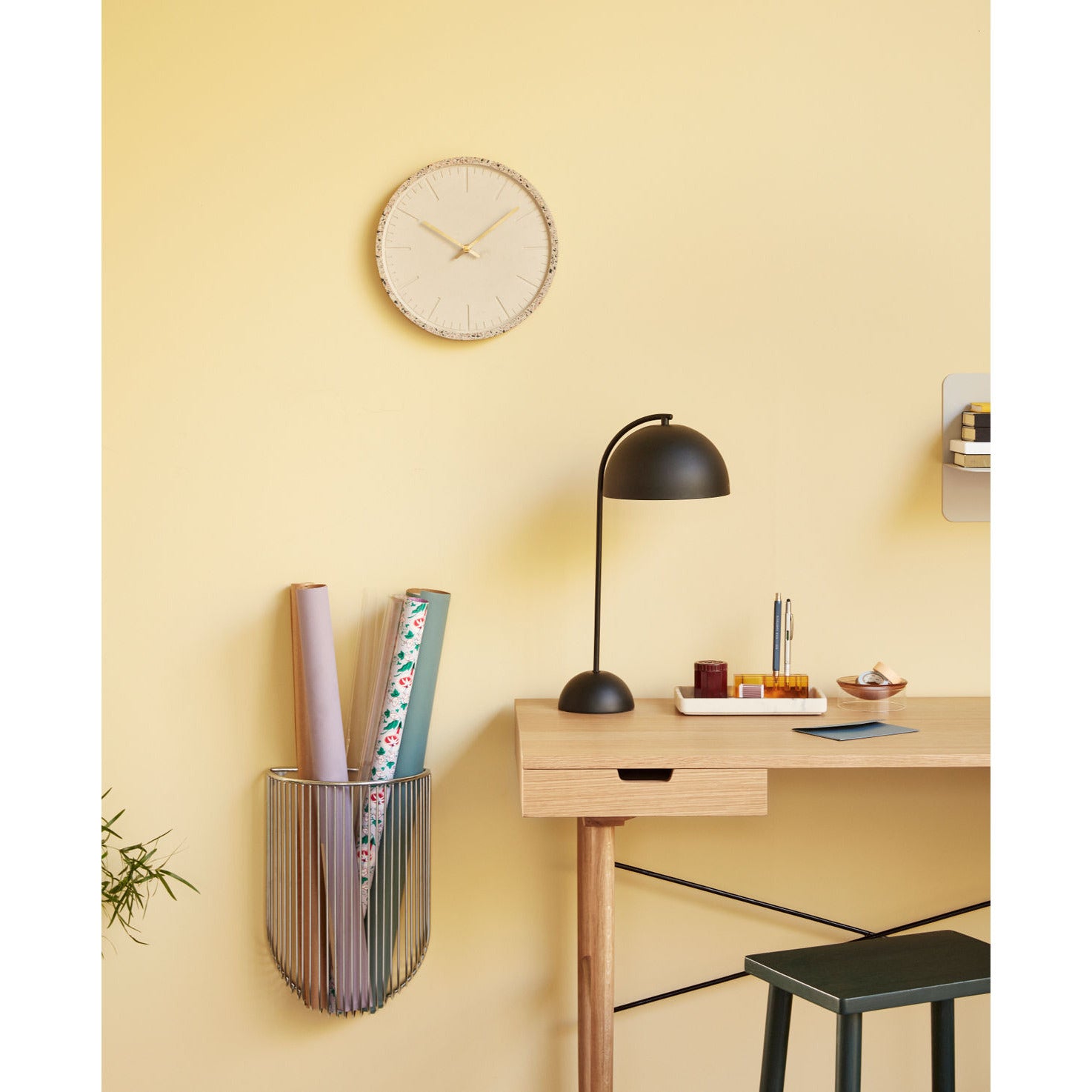 Hübsch iris veggkurv nikkel (sett med 2)