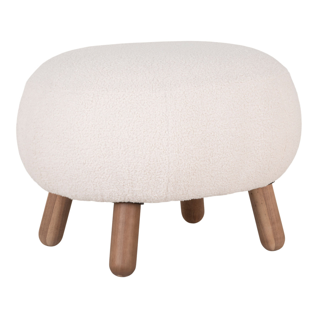 Savona Footstool - Footstool in Artificial Lambskin with Walnut -Colored Ben - 1 - PCS