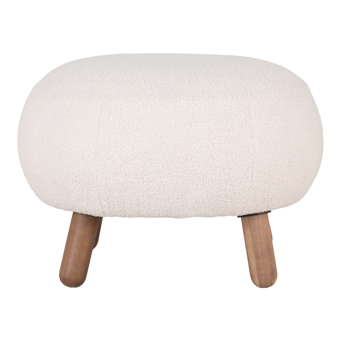 Savona Footstool - Footstool in Artificial Lambskin with Walnut -Colored Ben - 1 - PCS