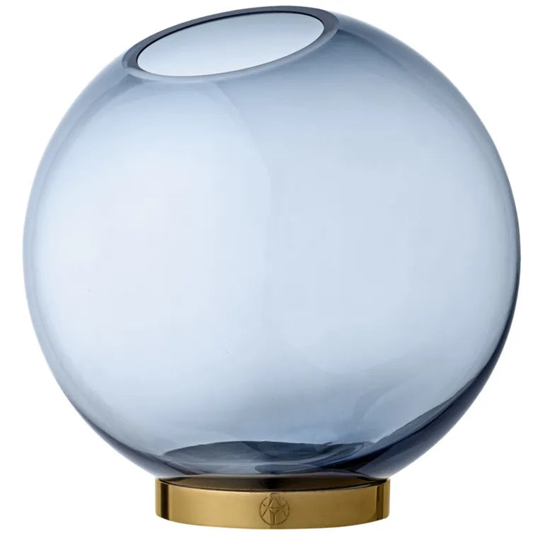 Aytm Globe Round Glass Vase Navy/Gold liten