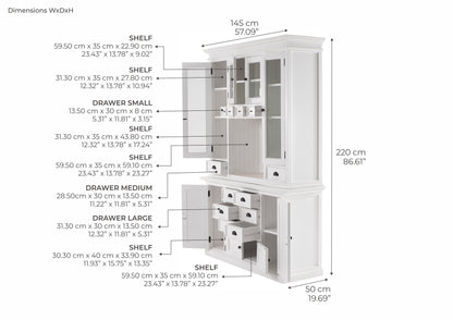 Halifax Kitchen Showcase med glassskap