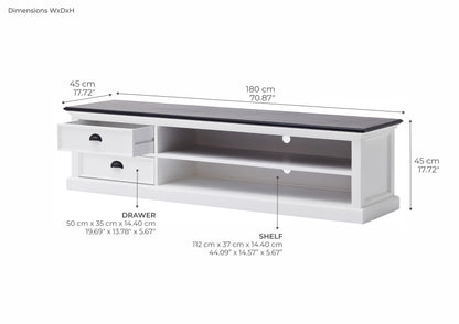 Halifax kontrast -TV -bord med 2 skuffer 180,00 cm