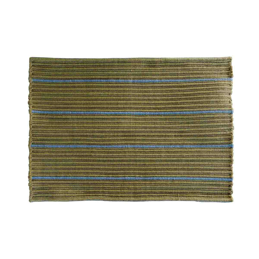 Stripe Doormat 50x72 cm - Oliven/blå - Resirkulert polyester