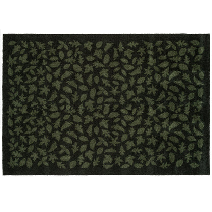 Gulvmatte 90 x 130 cm - Blader/mørkegrønn