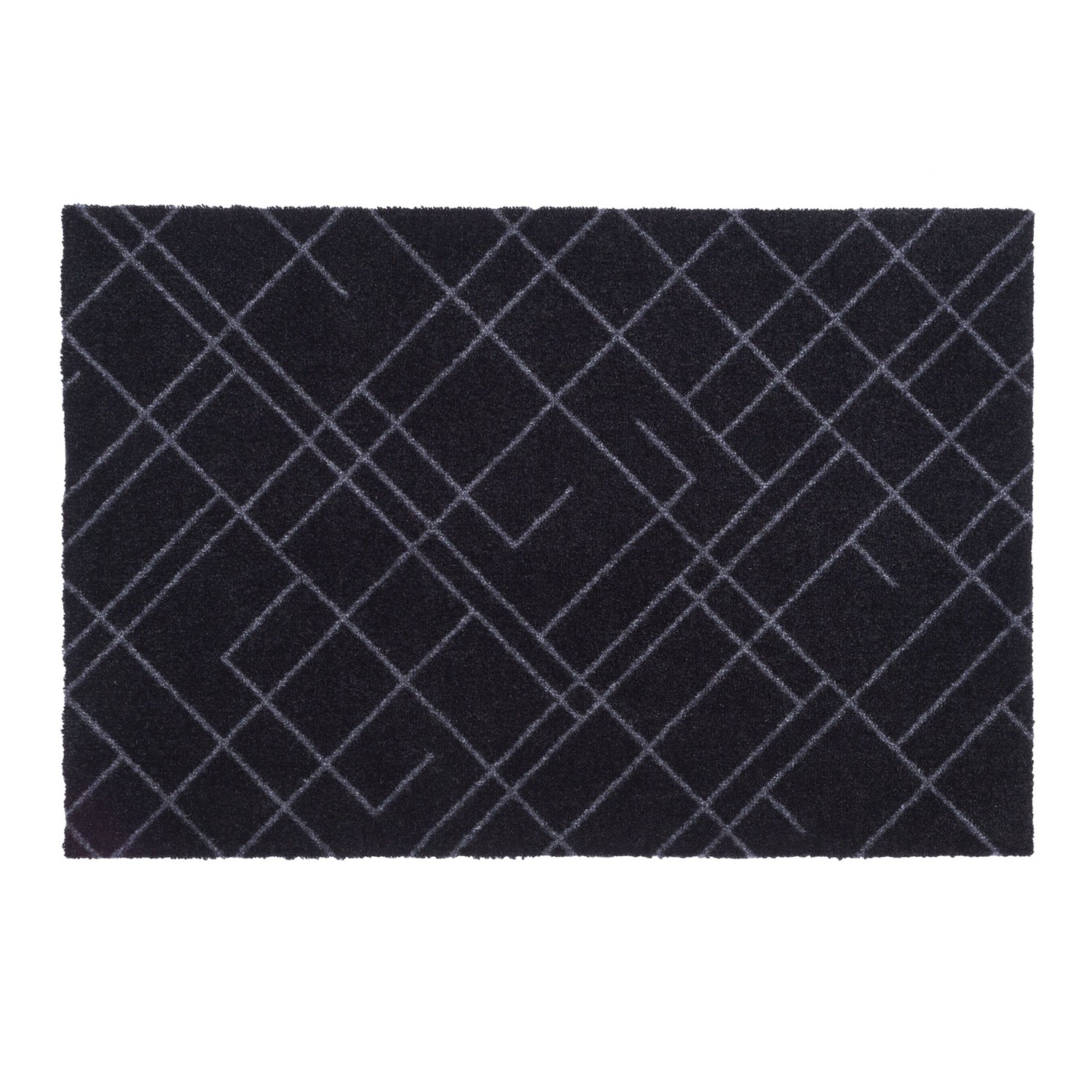 GULVMÅTTE 60 x 90 cm - LINES/BLACK GREY - Tica Copenhagen - DesignGaragen.dk
