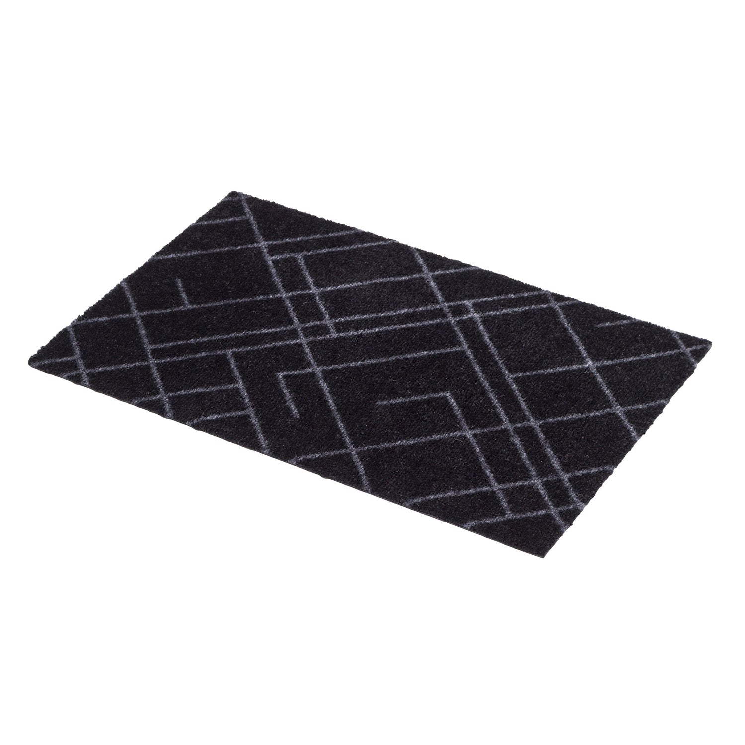 GULVMÅTTE 60 x 90 cm - LINES/BLACK GREY - Tica Copenhagen - DesignGaragen.dk