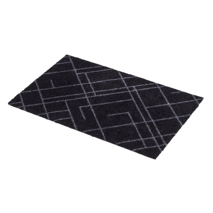 GULVMÅTTE 60 x 90 cm - LINES/BLACK GREY - Tica Copenhagen - DesignGaragen.dk