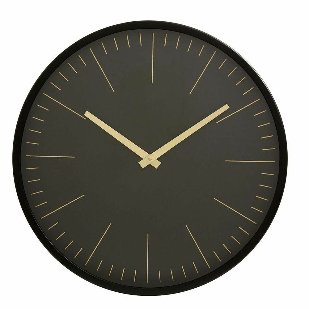 Nordal Onyx Wall Clock with Glass - Ø45 cm - Svart/messing
