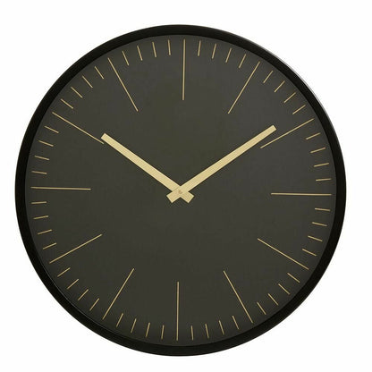 Nordal Onyx Wall Clock with Glass - Ø45 cm - Svart/messing