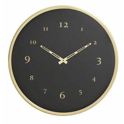 Nordal Metal Wall Clock with Glass - Ø51 cm - Svart/messing