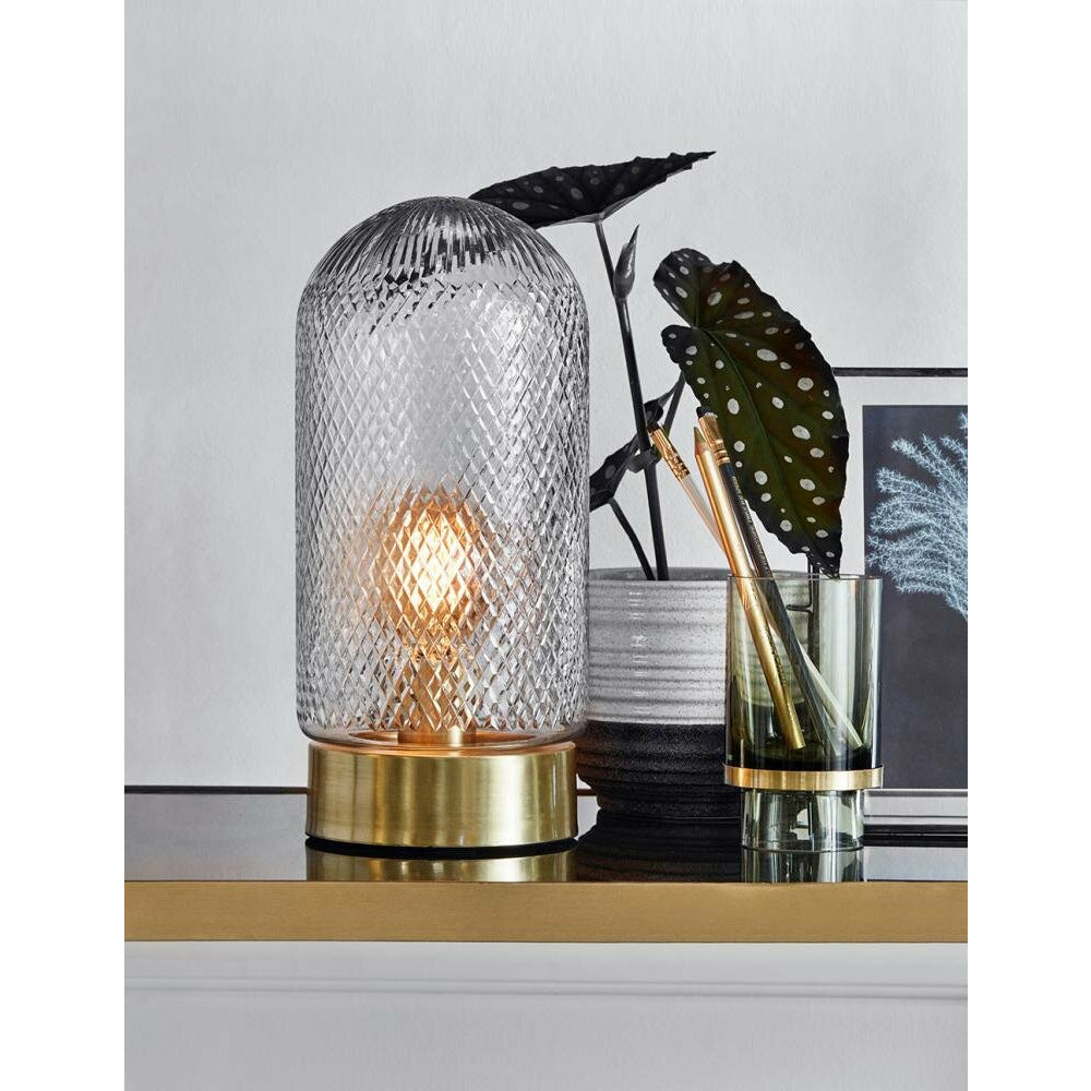 Nordal Dome Table Lamp with Glass Dome - H33 cm - Golden