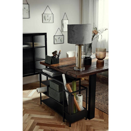 Nordal Vintage spisebord i tre og jern - 220x100 - Natur/svart