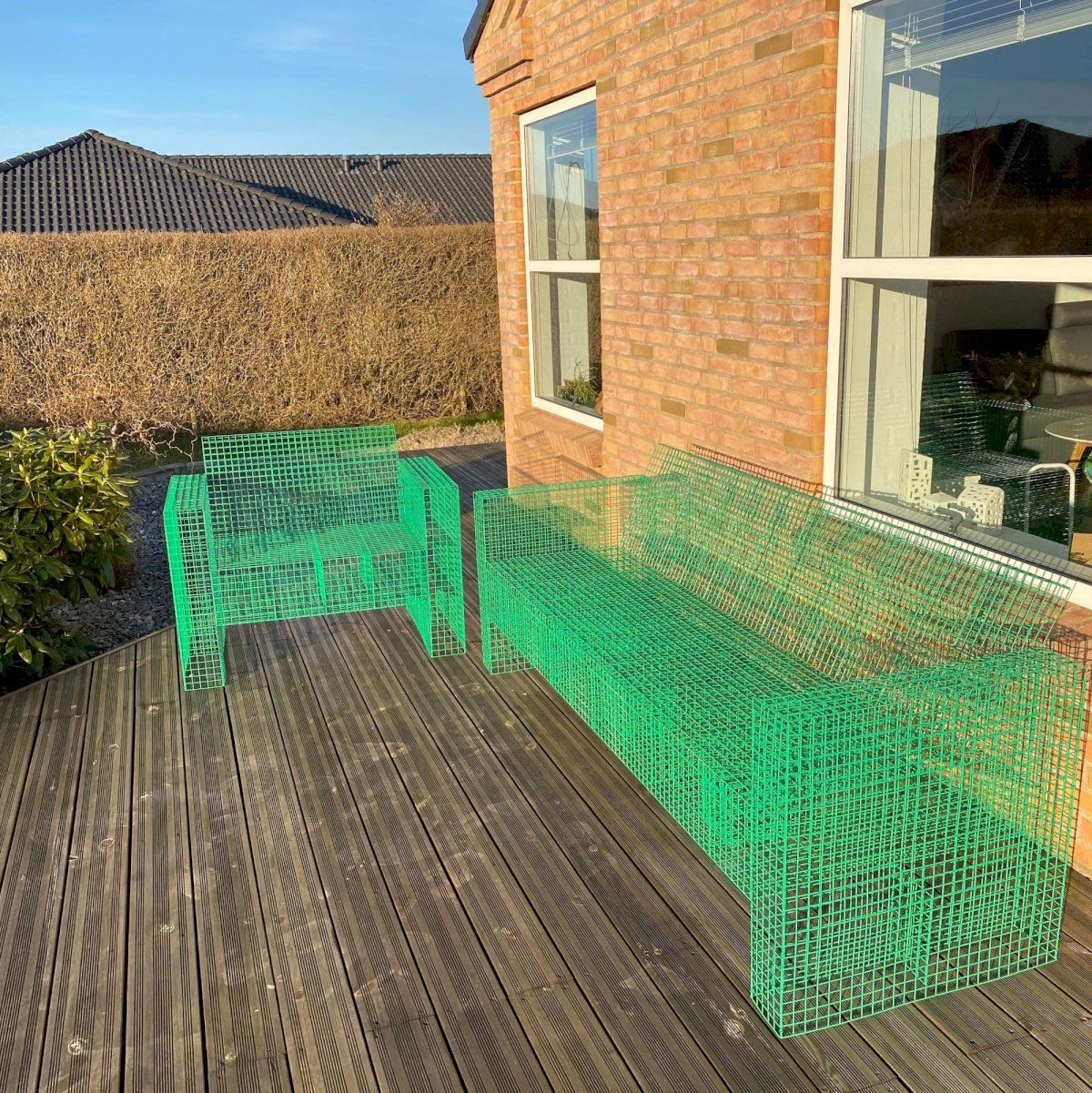 Kalager Design Wire Loungchair, signalgrønn