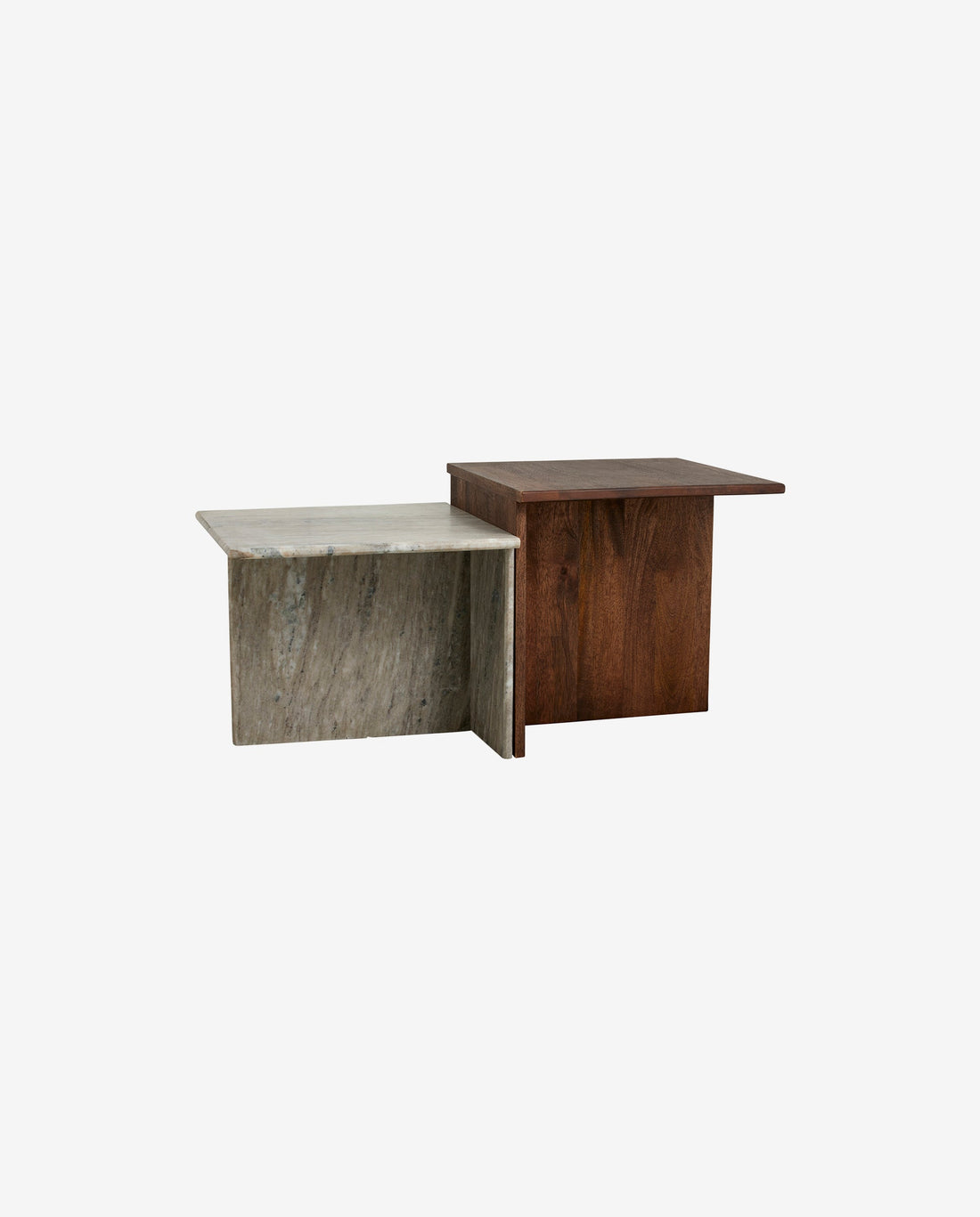 ODRA PSDAGER I Mango Wood and Marble - 2 stykker - H48/40 cm