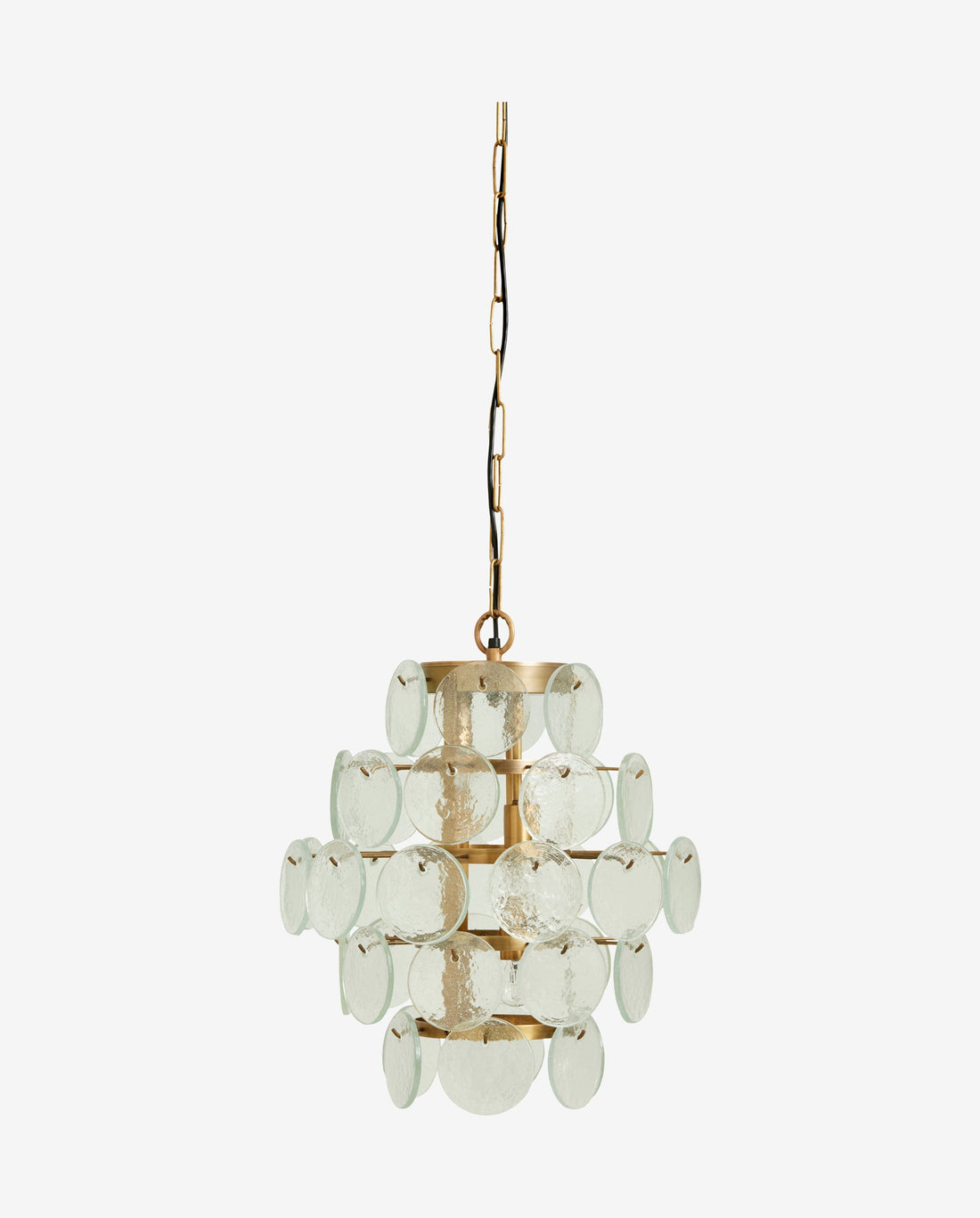 Anheng i gyllent jern og klart glass - H50 cm