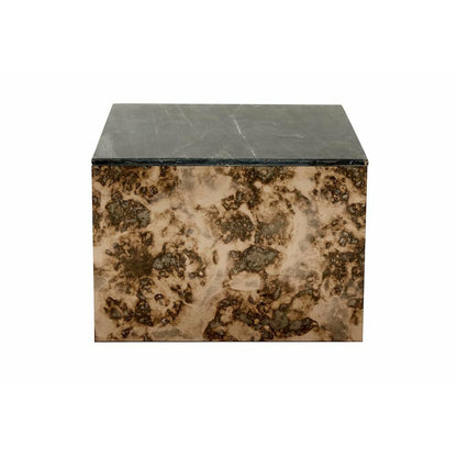 Nordal OKA sofabord i antik spejlglas m/stenplade - 60x60 cm - stone - Nordal - DesignGaragen.dk