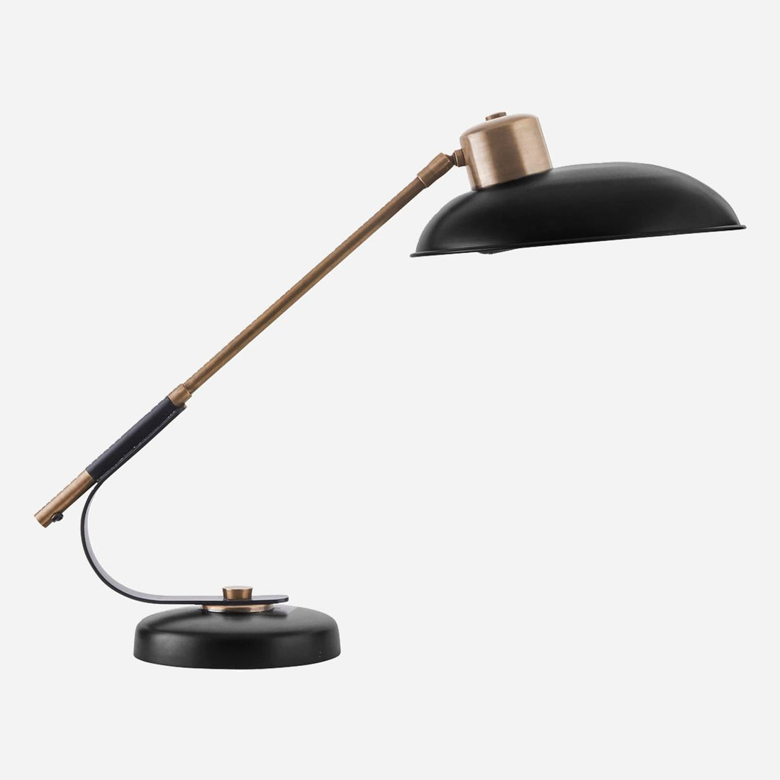 Huslegebordlampe, art deco, svart-l: 60 cm, h: 50 cm, dia: 32 cm