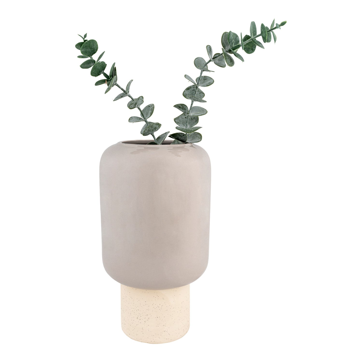 Vase - Vase i keramikk, grå, ø15x27 cm