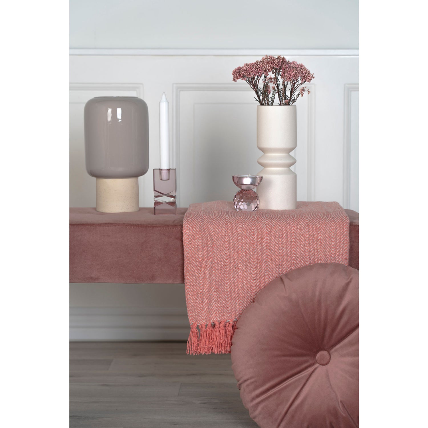 Vase - Vase i keramikk, grå, ø15x27 cm