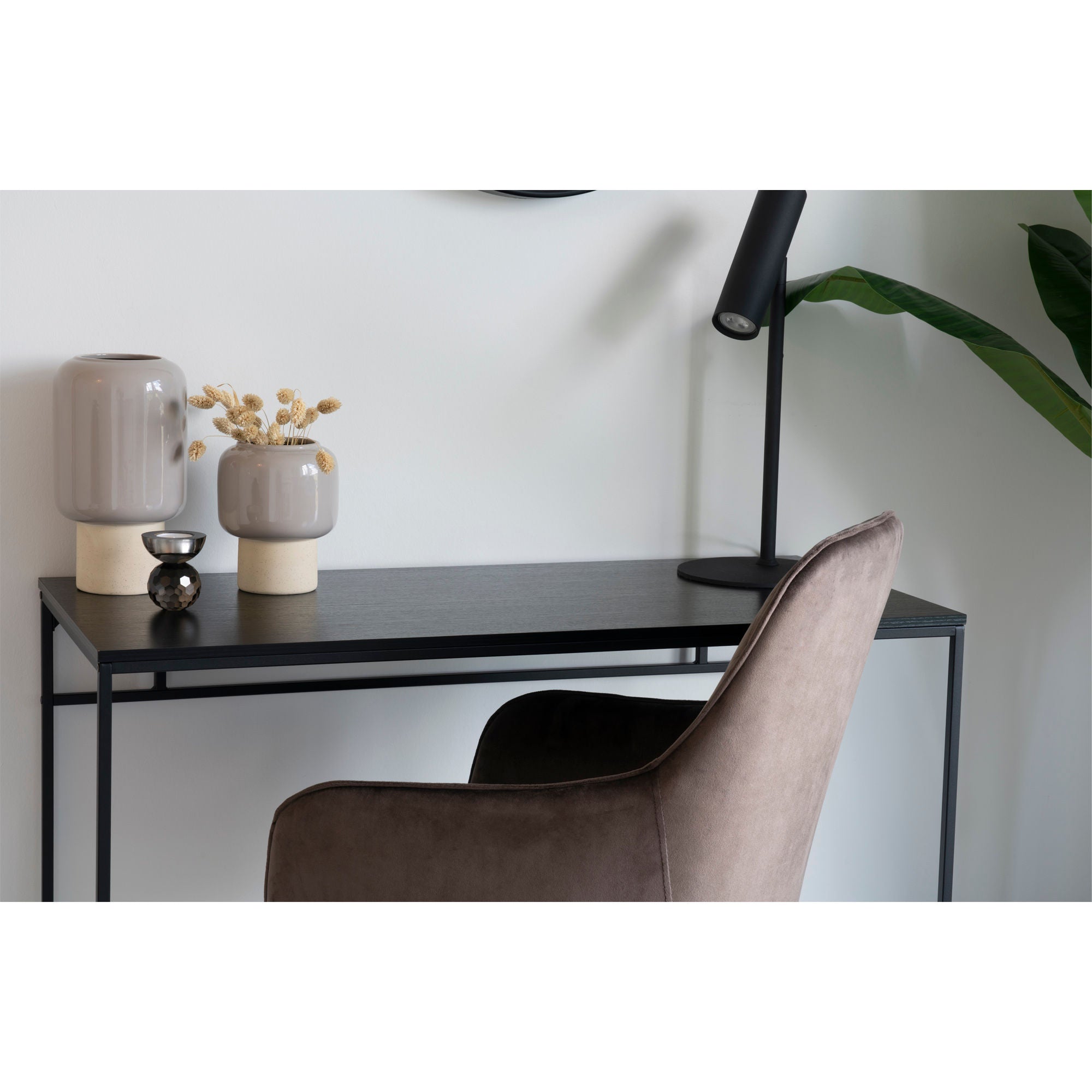 Vase - Vase i keramikk, grå, ø15x27 cm