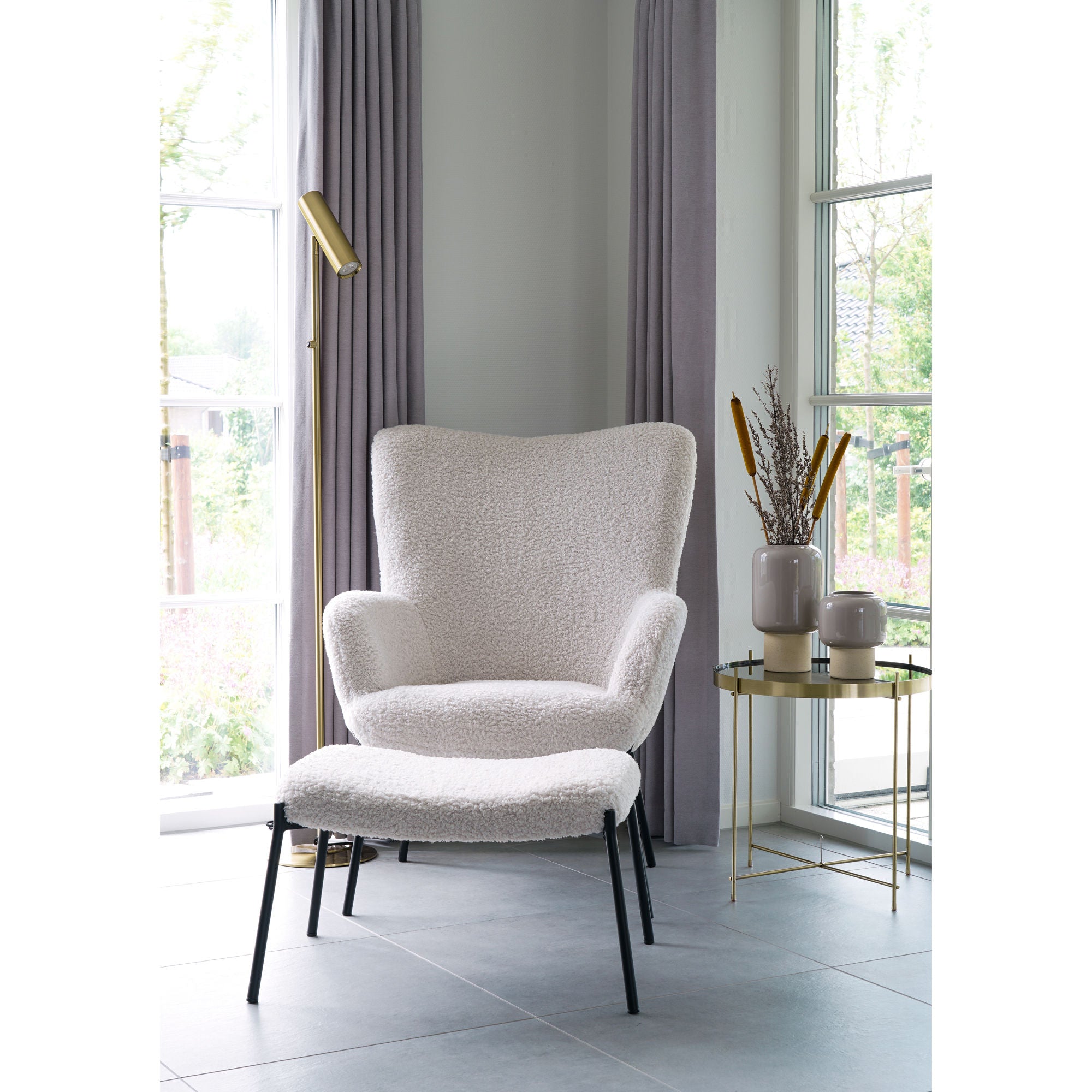 Vase - Vase i keramikk, grå, ø15x27 cm