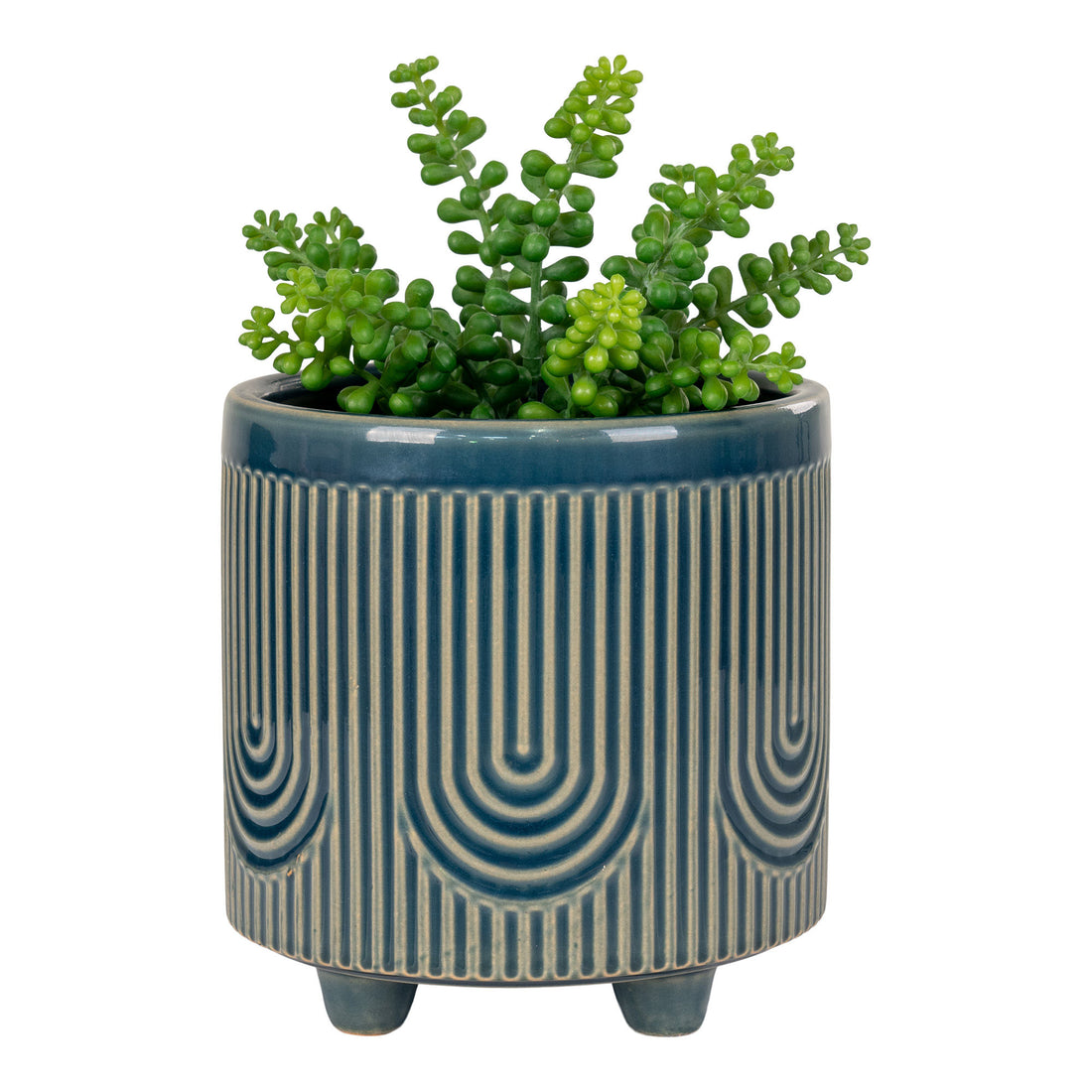 Urtepotte - Urtepotte i keramikk, blå, stor, Ø20x19,5 cm - 1 - PC -er