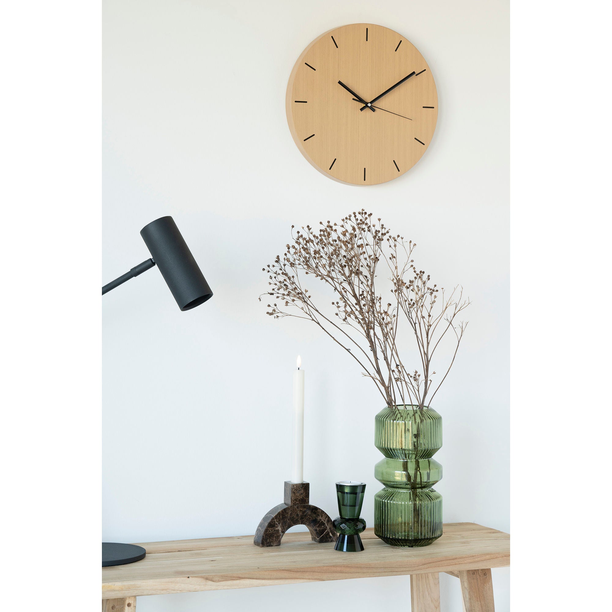 Candlestick - Candlestick in Marble, Brown, 15x3.5x11 cm