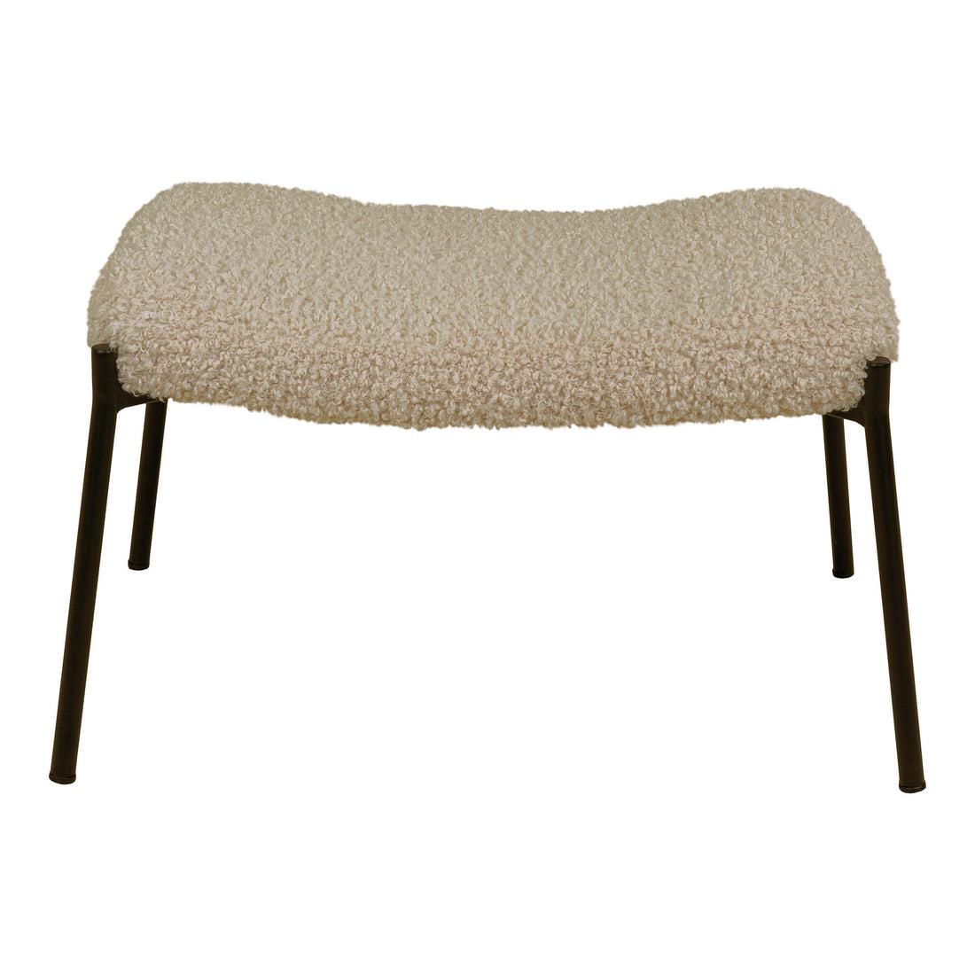Glasgow Footstool - Footstool in Grey -brun kunstig lambeskinn med svarte ben - 1 - PC -er