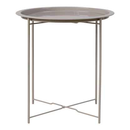 Bastia hjørnebord - hjørnebord i beige -Gray pulverlakkert stål Ø47x50 cm - 1 - PC -er